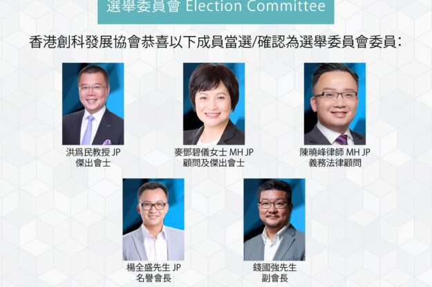 香港創科發展協會恭喜以下成員當選/確認為選舉委員會委員